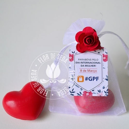 Kits para banho - Sachê com 1 Mini Sabonete de Coração